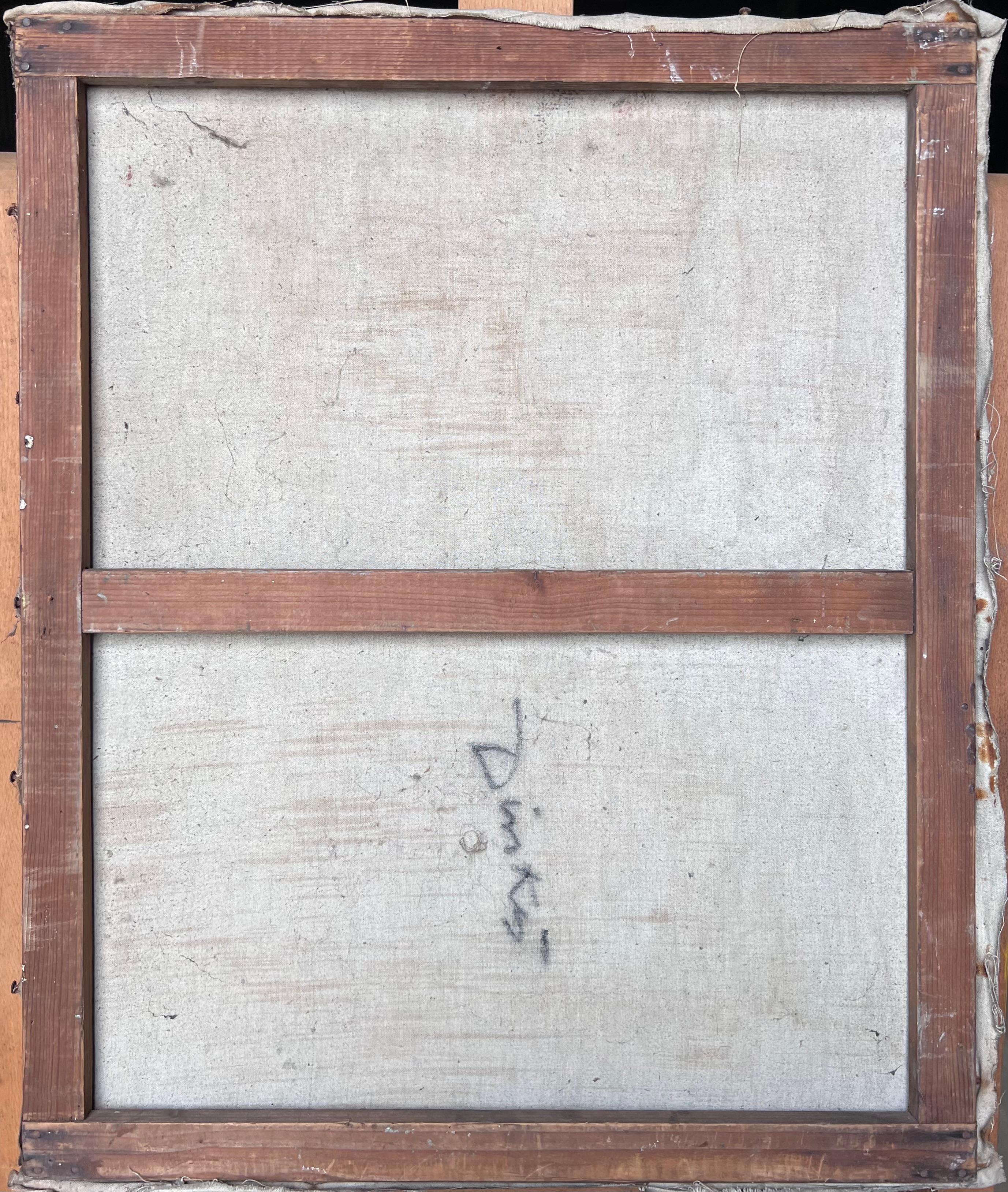 Nackt Porträt einer Dame in einem schwarzen Schleier Mid Century Französisch Malerei im Angebot 6