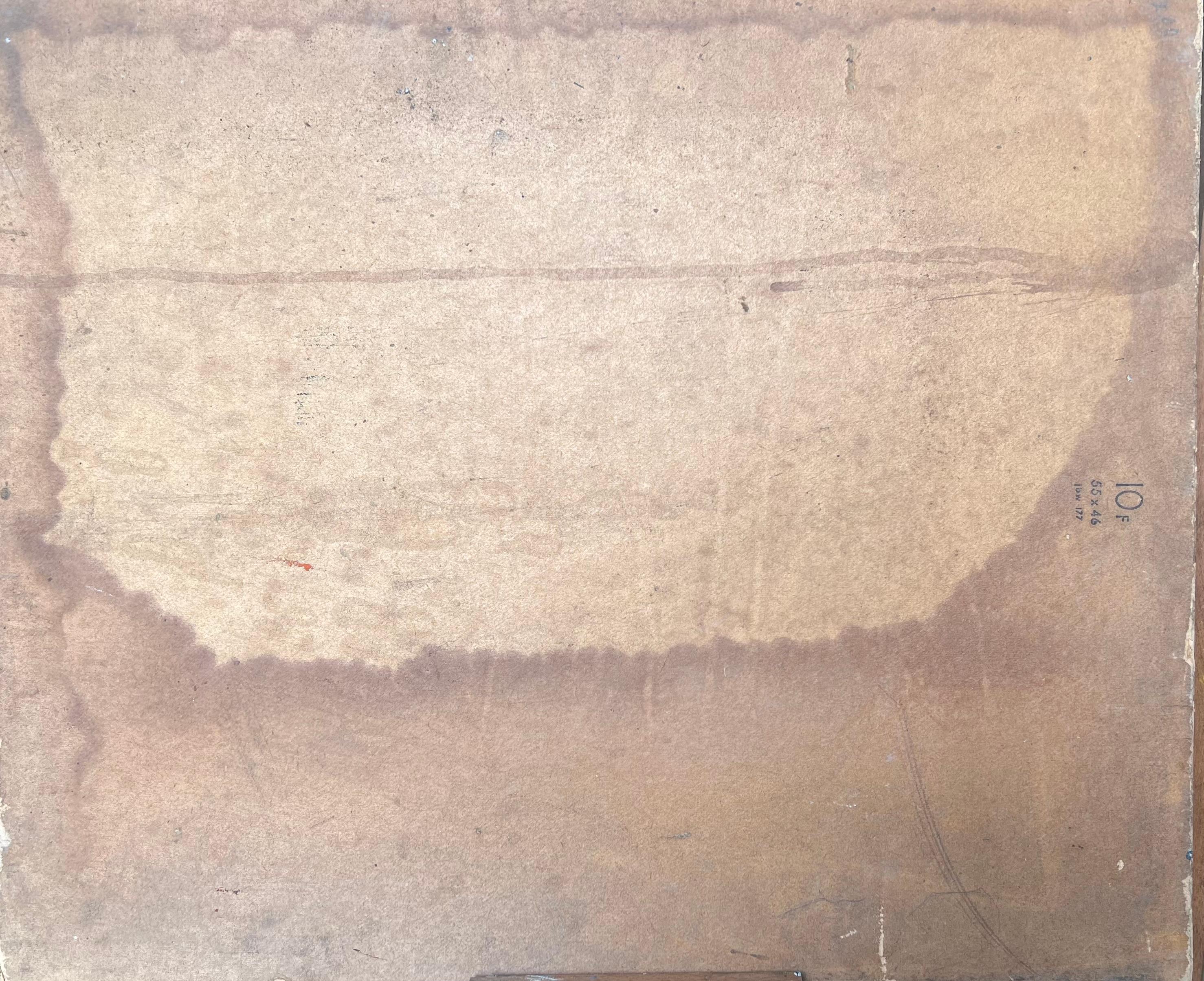 Ritratto di donna nuda in posa sul divano Pittura francese della metà del secolo scorso in vendita 2