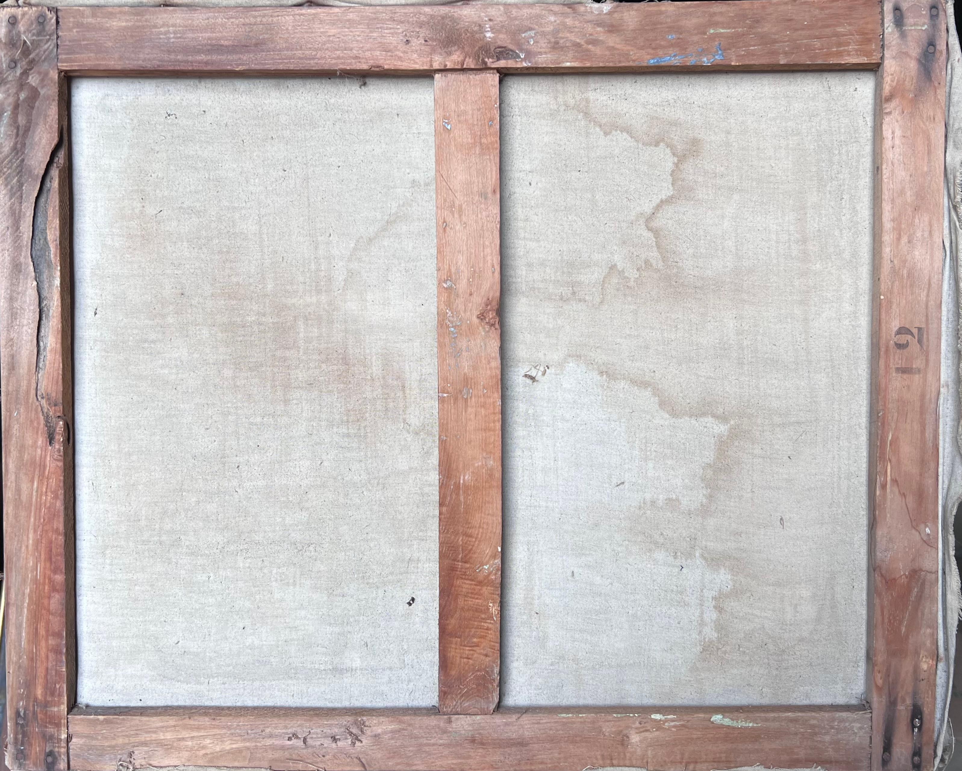 Studio di nudo di una signora in posa su una sedia Pittura francese della metà del secolo scorso in vendita 3