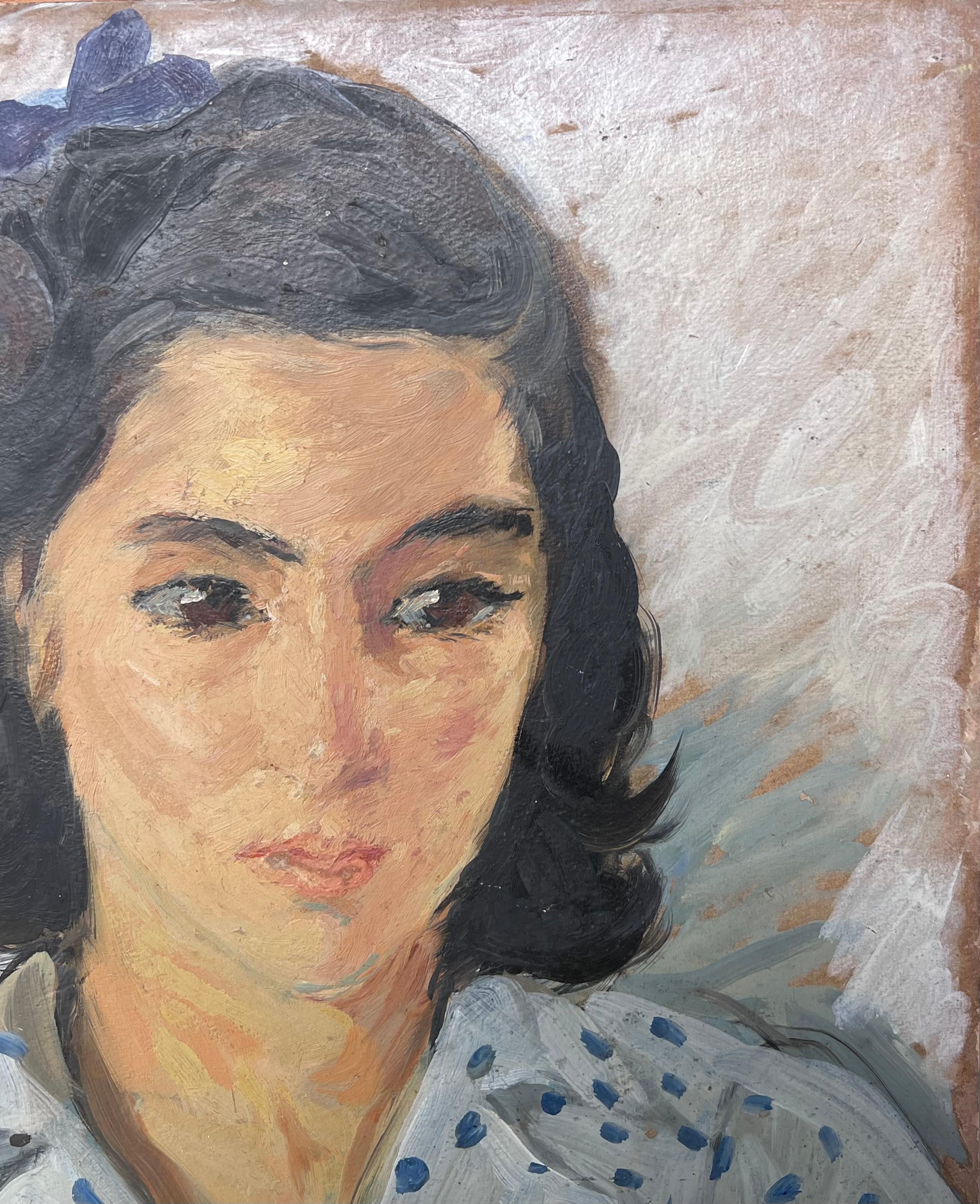 Künstler/Schule: Suzanne Dinkés (Französisch, 1895 - 1984)
Medium: Öl auf Karton, ungerahmt
Größe: 16 x 13 Zoll
doppelseitig 
Provenienz: Privatsammlung, Frankreich
Zustand: Das Gemälde ist in einem insgesamt sehr guten und soliden Zustand.
 