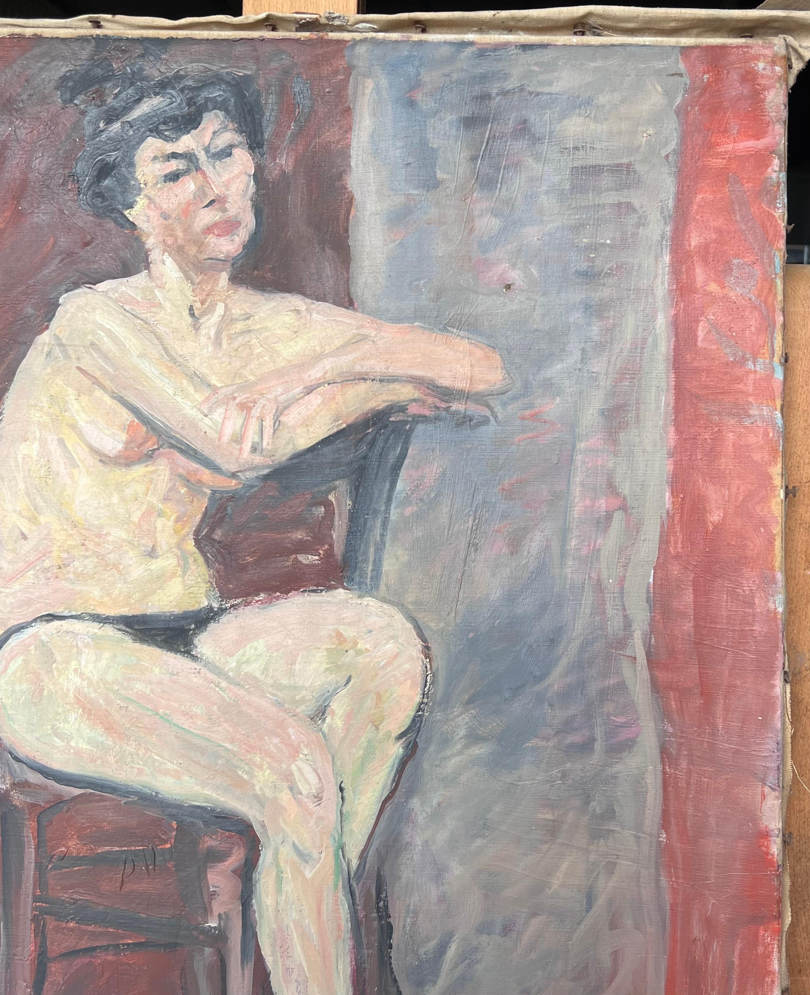 Künstler/Schule: Suzanne Dinkés (Französisch, 1895 - 1984)
Medium: Öl auf Leinwand, ungerahmt
Größe: 26 x 21 Zoll
Provenienz: Privatsammlung, Frankreich
Zustand: Das Gemälde ist in einem insgesamt sehr guten und soliden Zustand.
 