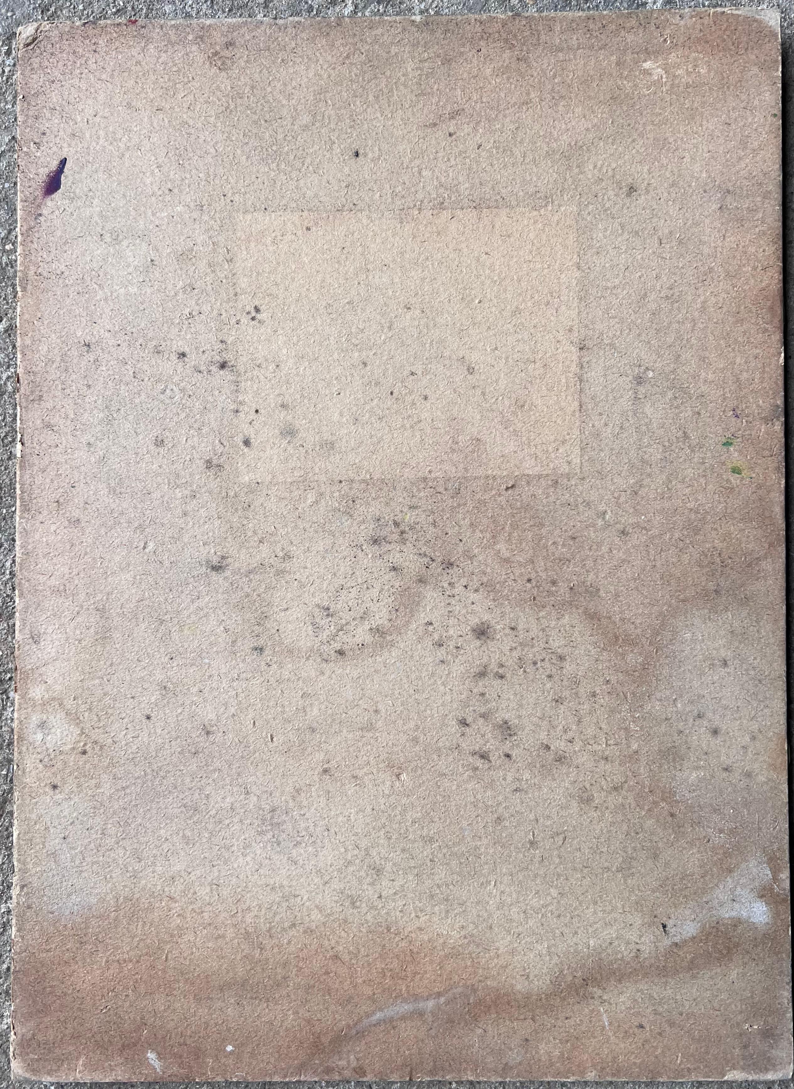 Plante pourpre et rouge dans une pièce jaune Peinture impressionniste française du milieu du siècle en vente 3