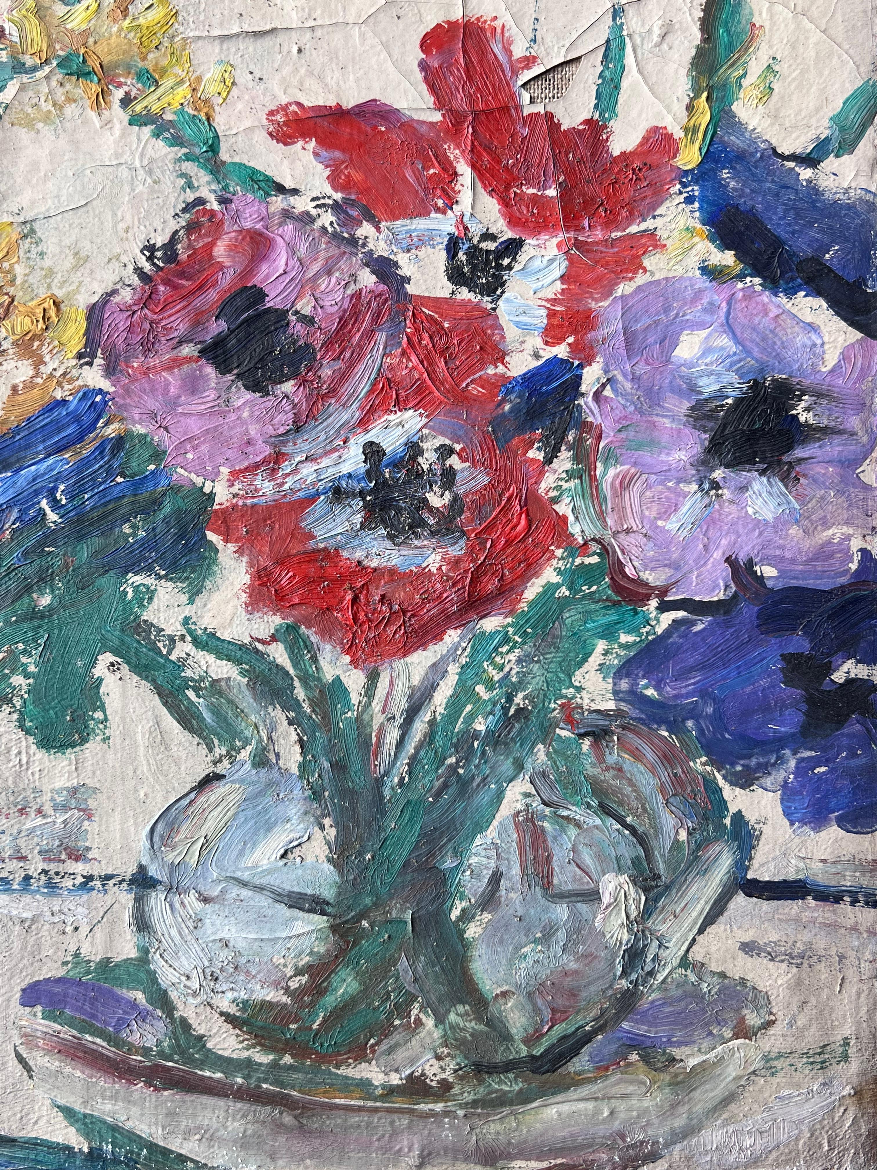 Künstler/Schule: Suzanne Dinkés (Französisch, 1895 - 1984)
Medium: Öl auf Leinwand, ungerahmt
Größe: 11 x 9 Zoll
Provenienz: Privatsammlung, Frankreich
Zustand: Das Gemälde ist in insgesamt sehr gutem und gesundem Zustand mit Farbverlusten, die auf