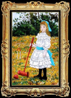 Suzanne Eisendieck Large Oil Painting On Canvas Authentic Signed Girl Portrait