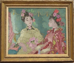 Suzanne Eisendieck Oil on Canvas, 1965, "Intermission at the Theater"