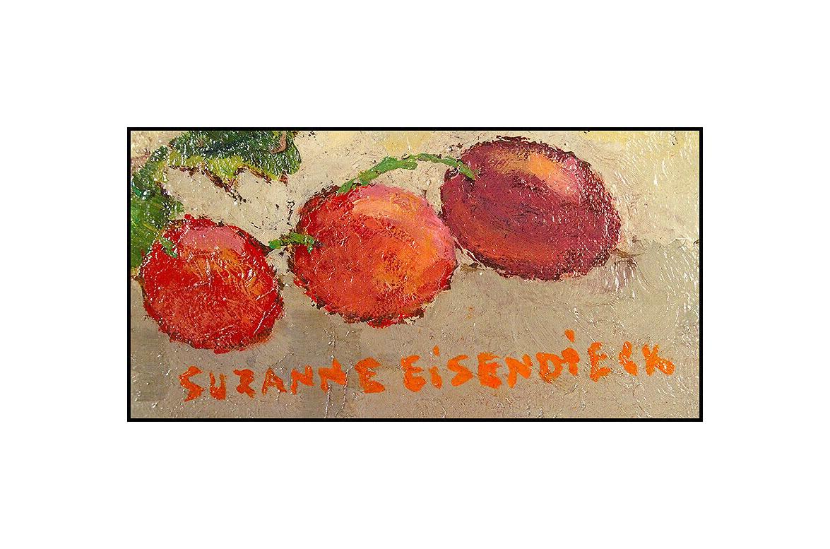 Suzanne Eisendieck Original Oil Painting On Canvas Signed Still Life Flowers Art For Sale 2
