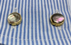 Suzanne Felsen Double-Sided Cufflinks in 18 Karat Yellow Gold with Abalone