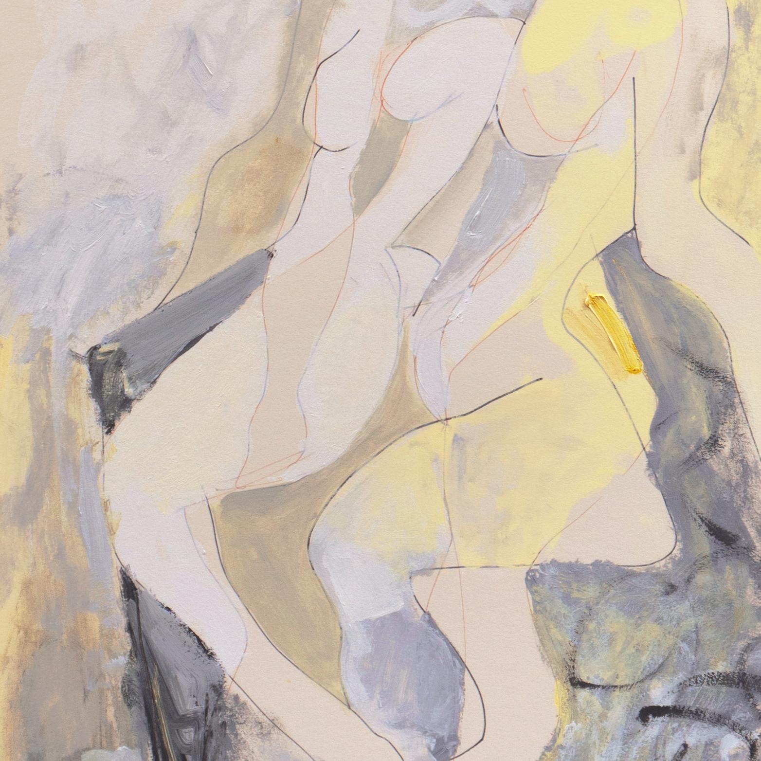 'Abstract Figural', Woman Artist, Art Institute of Chicago, San Bernardino - Beige Nude Painting by Suzanne Gertz