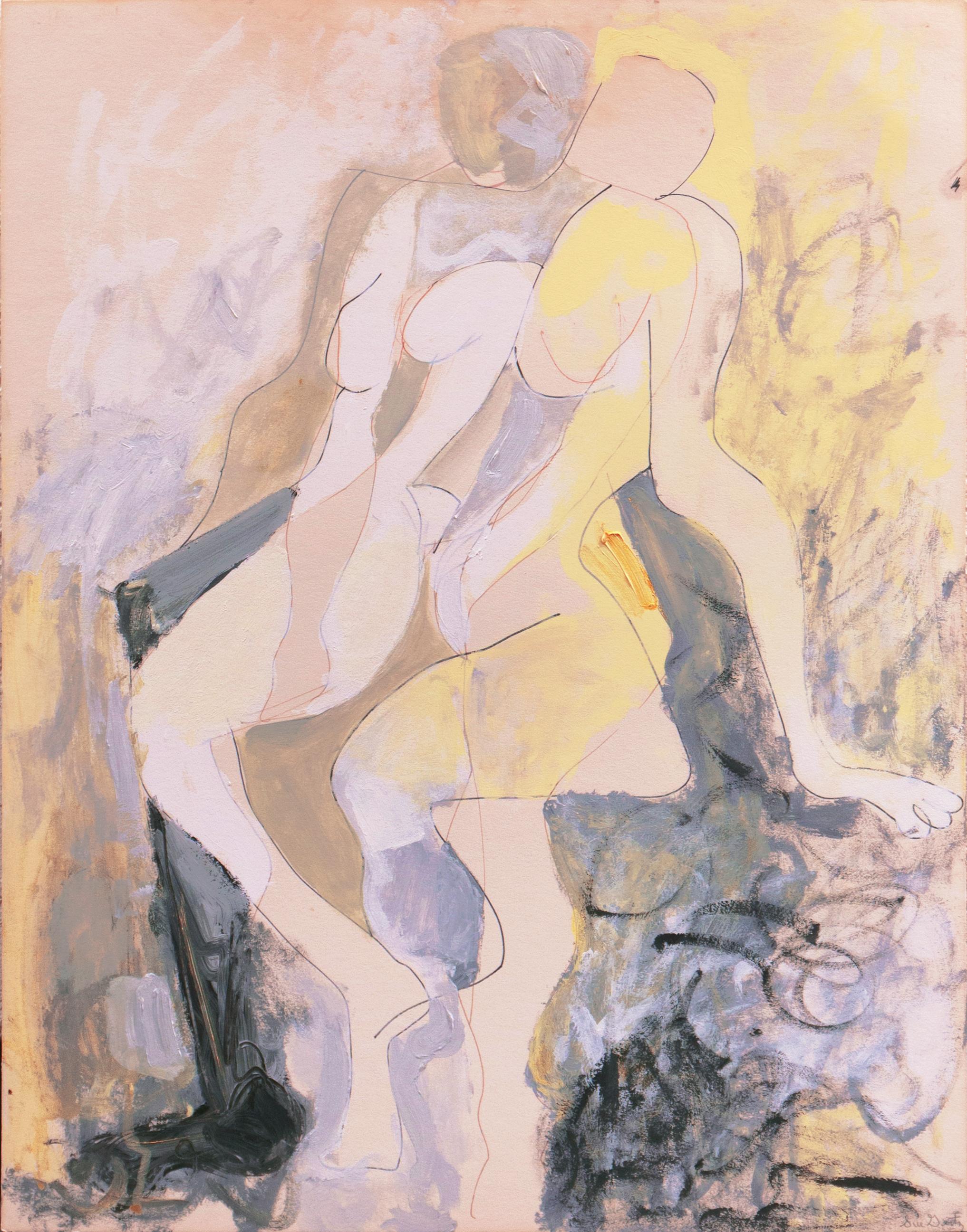 Suzanne Gertz Nude Painting - 'Abstract Figural', Woman Artist, Art Institute of Chicago, San Bernardino