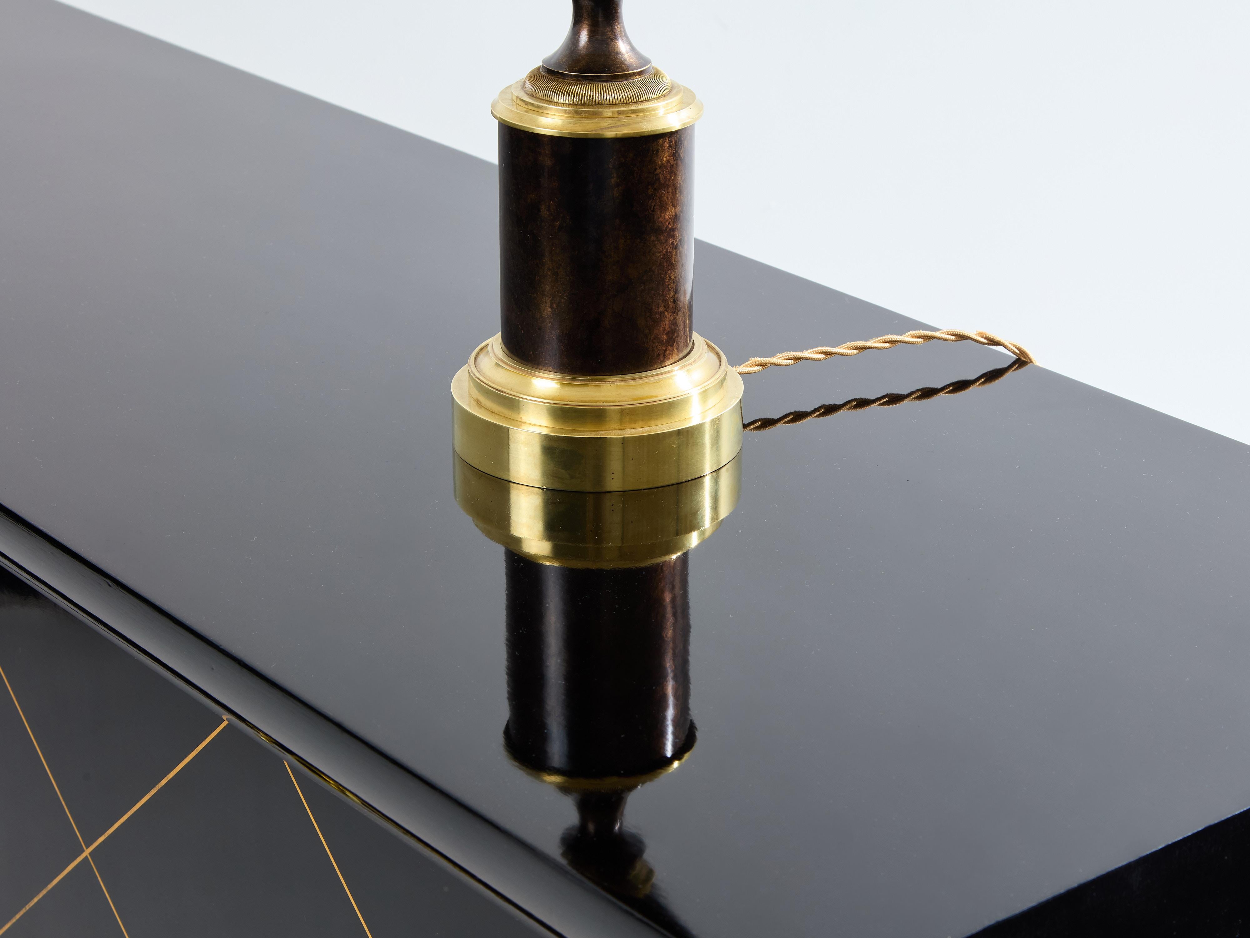 Suzanne Guiguichon ebonized sycamore brass gilt sideboard 1940 For Sale 3