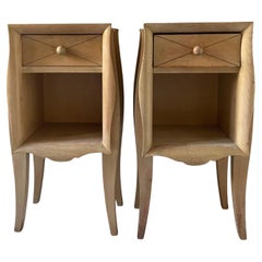 Suzanne Guiguichon Pair of Stained Oak Nightstands circa 1940