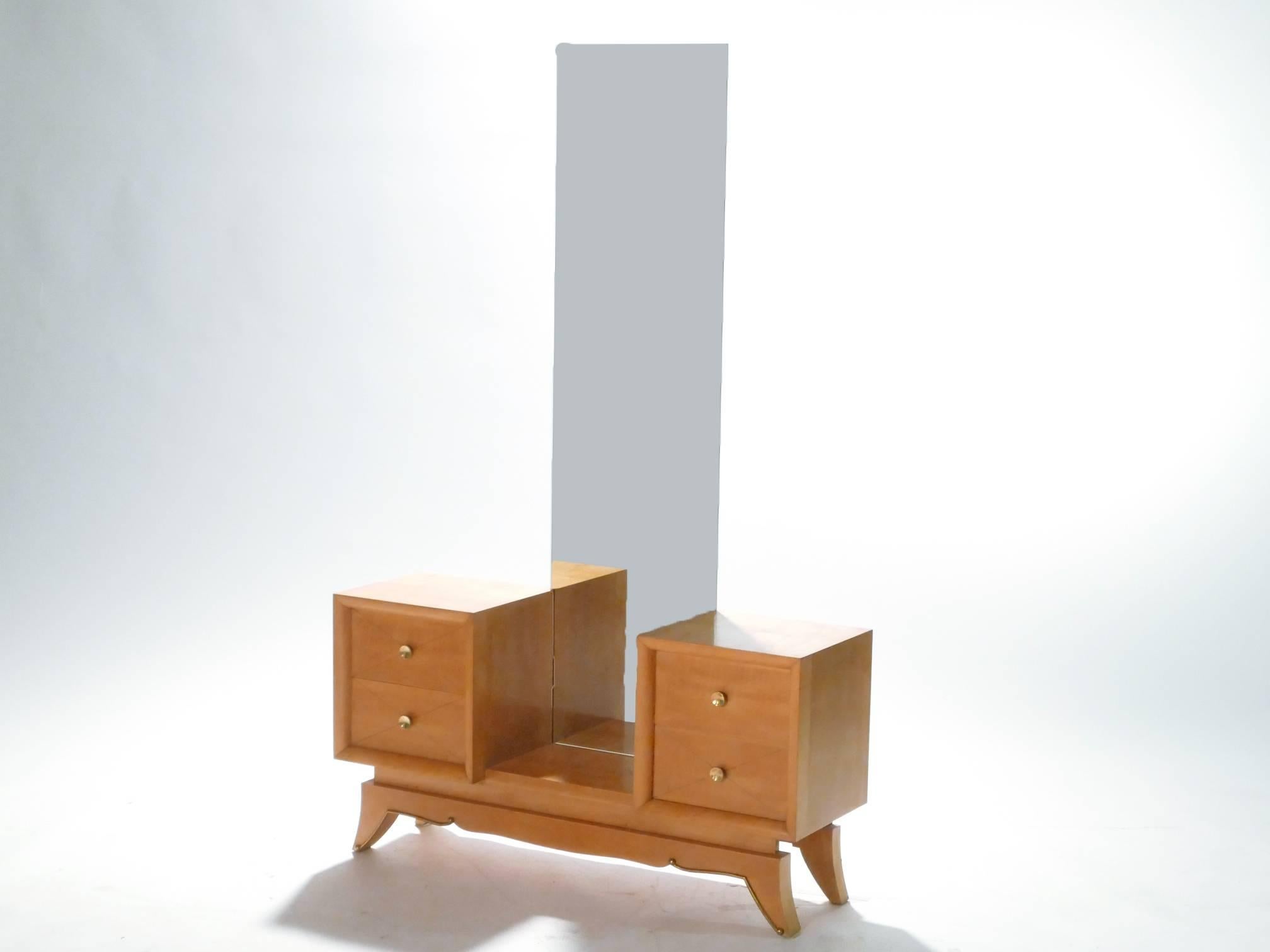 Mid-Century Modern Suzanne Guiguichon Sycamore Dressing Table, 1950s