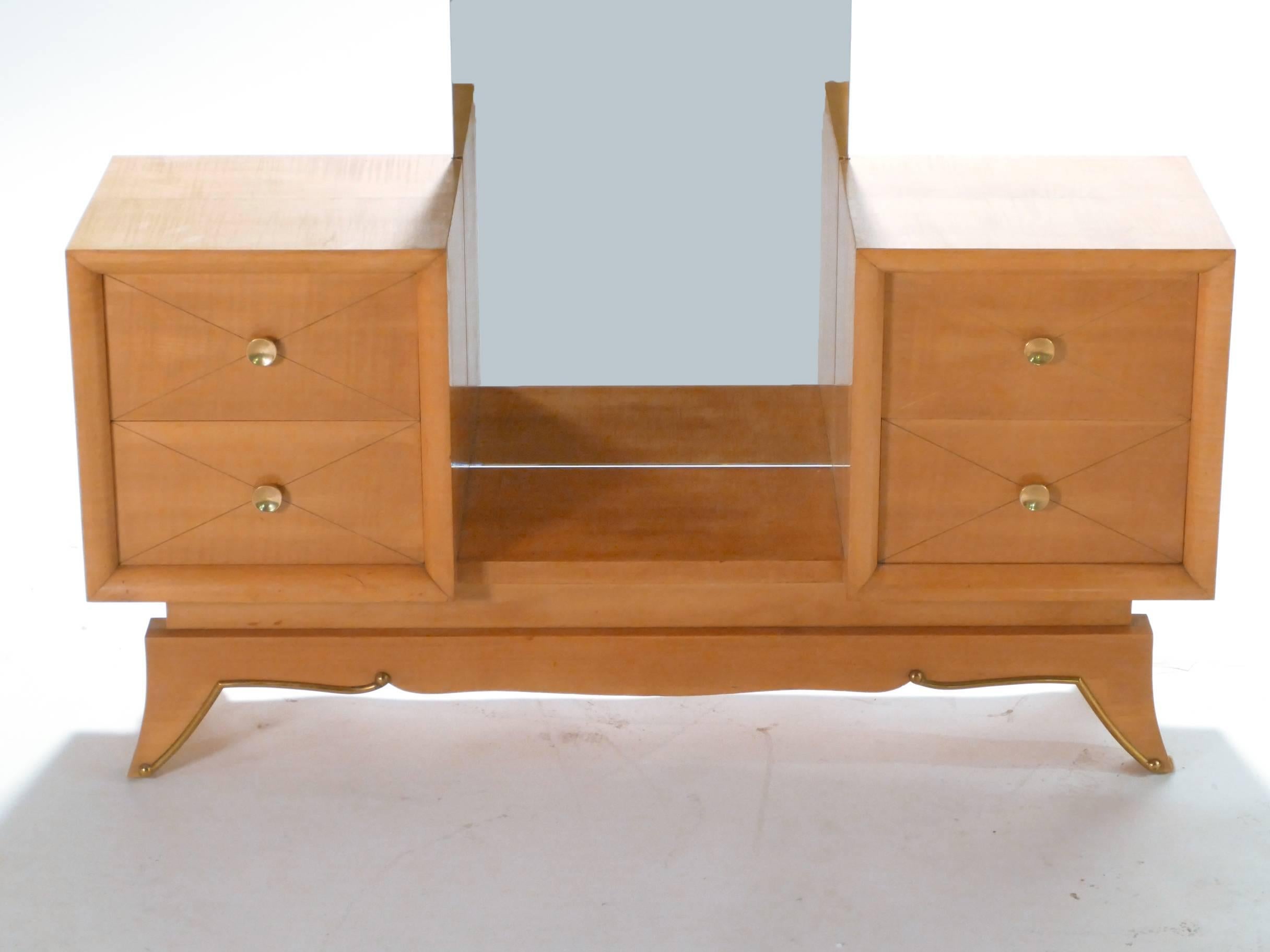 Mid-20th Century Suzanne Guiguichon Sycamore Dressing Table, 1950s