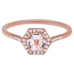 Suzanne Kalan 14K Roségold Diamant Topas Ring Größe 6,25