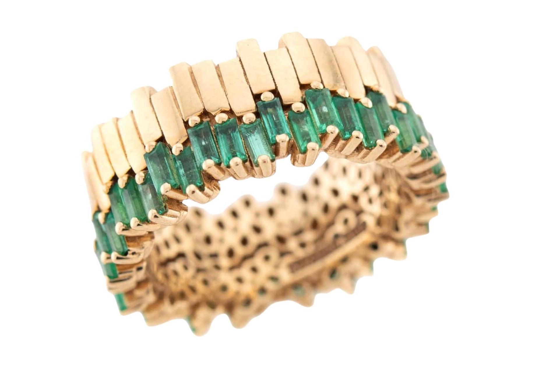 SUZANNE KALAN 18k Smaragd Band Damen im Angebot