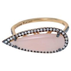 Suzanne Kalan Ring aus 18 Karat Gelbgold mit Opal und Diamant Größe 6,5