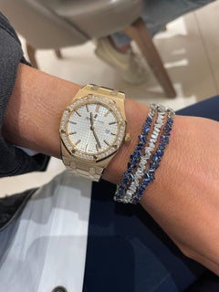 Suzanne Kalan Bracelet jonc feu de cheminée en or blanc 18 carats et diamants 0,98 carat