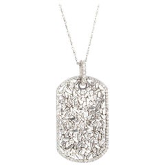 Suzanne Kalan Large Diamond Dog Tag Necklace