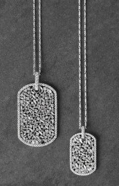 Suzanne Kalan Medium Diamond Dog Tag Necklace
