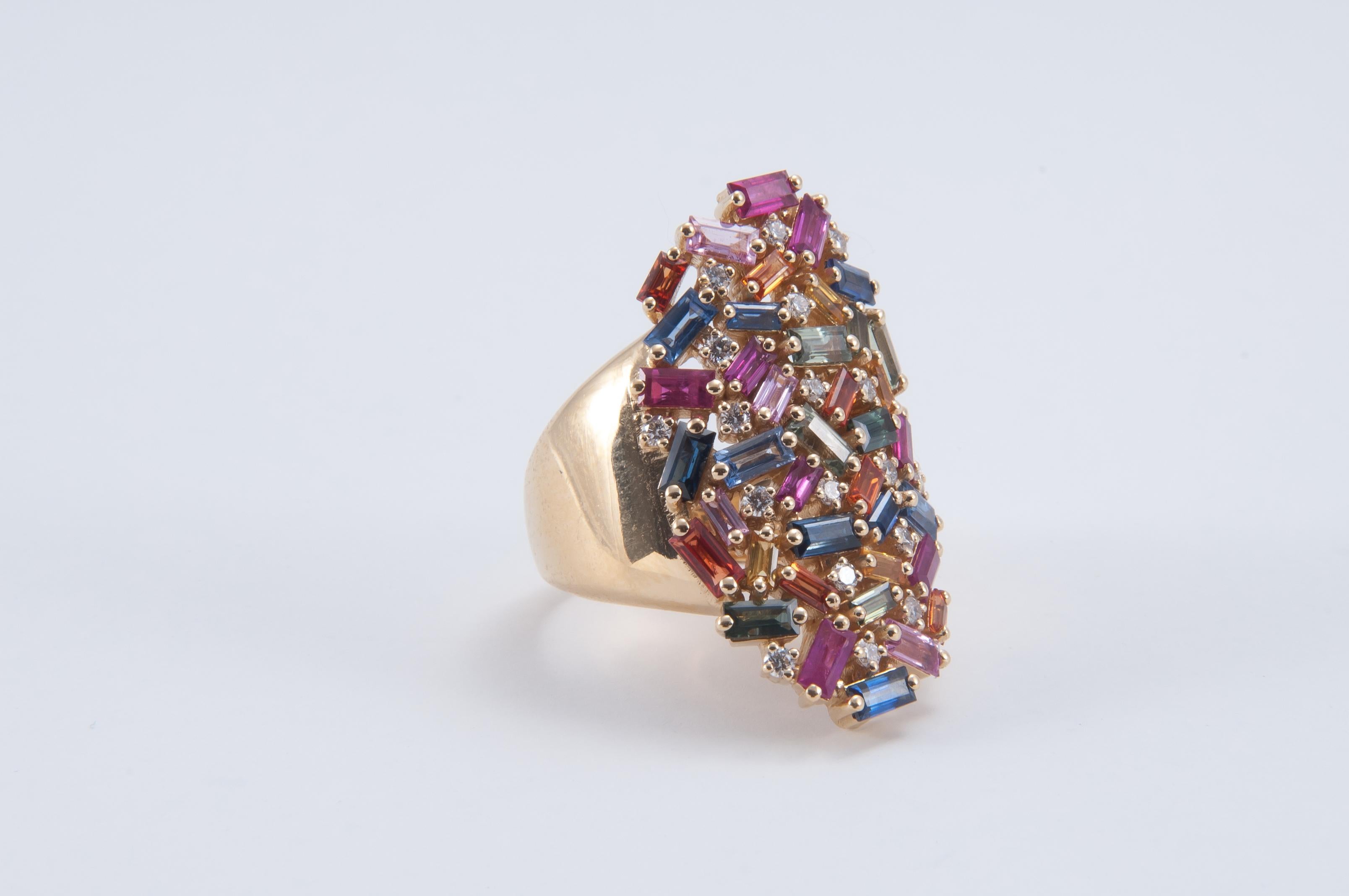 Suzanne Kalan Rainbow Shield Ring For Sale 10