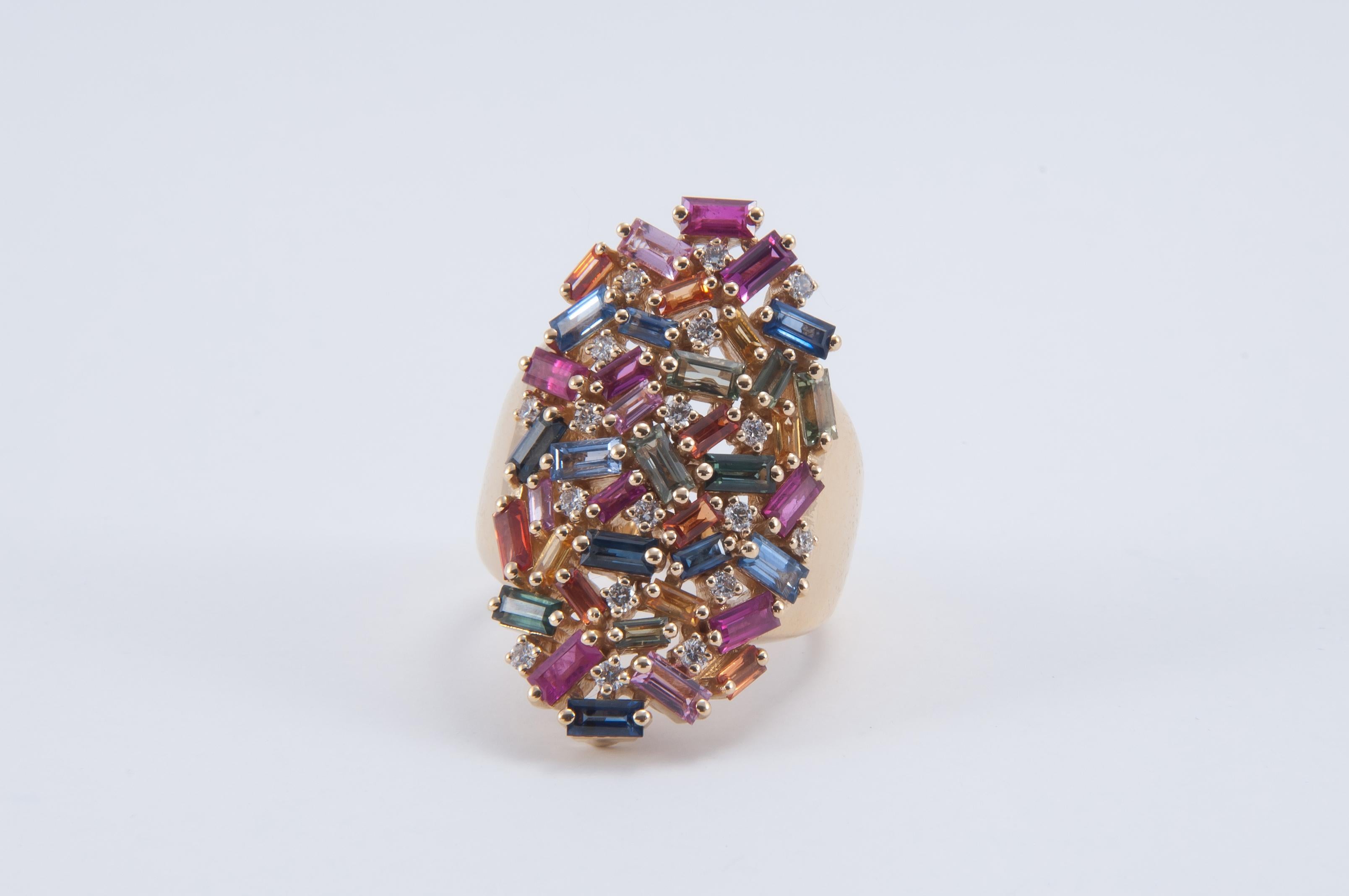 Suzanne Kalan Rainbow Shield Ring For Sale 11