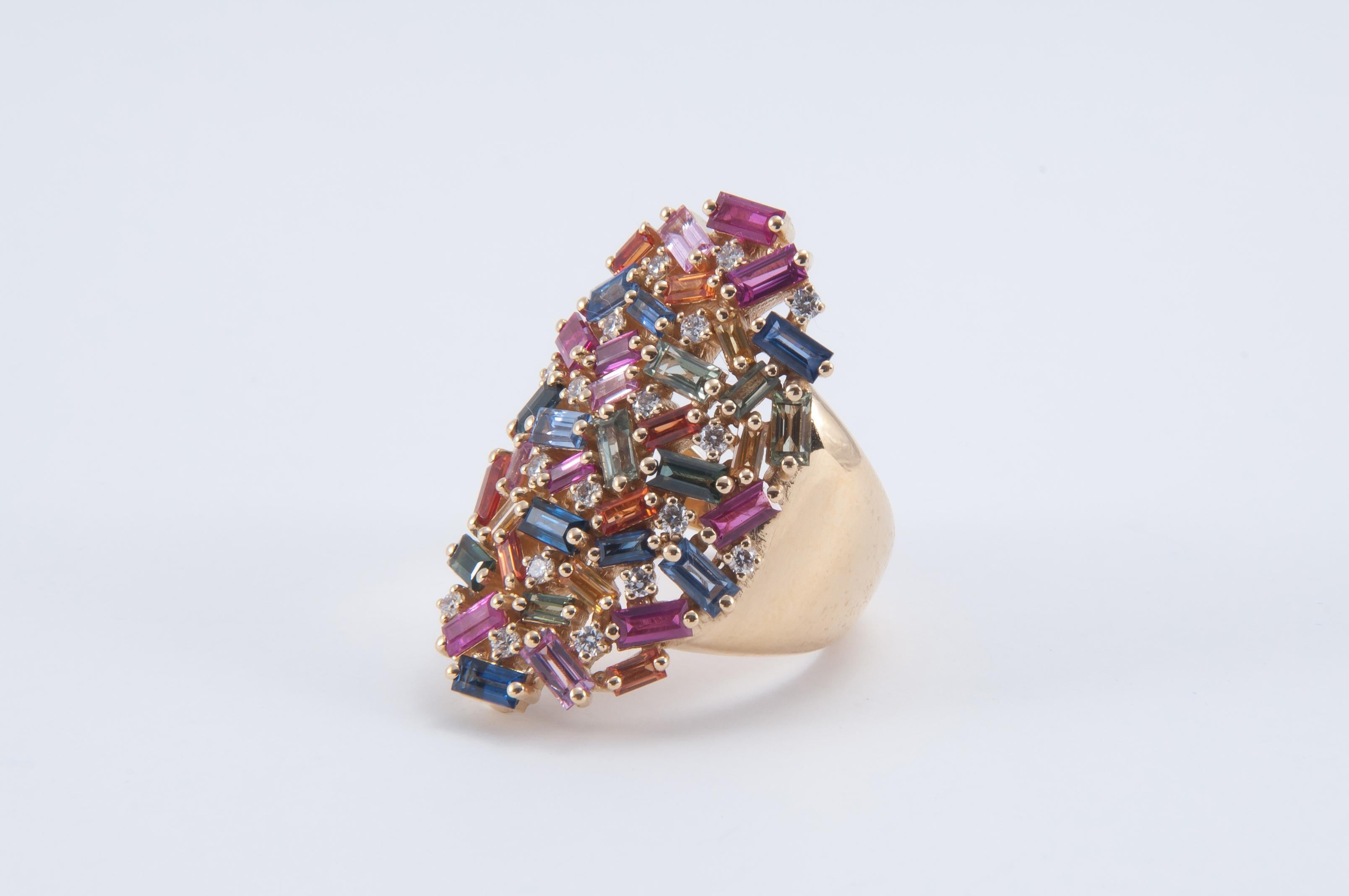 Suzanne Kalan Rainbow Shield Ring For Sale 12