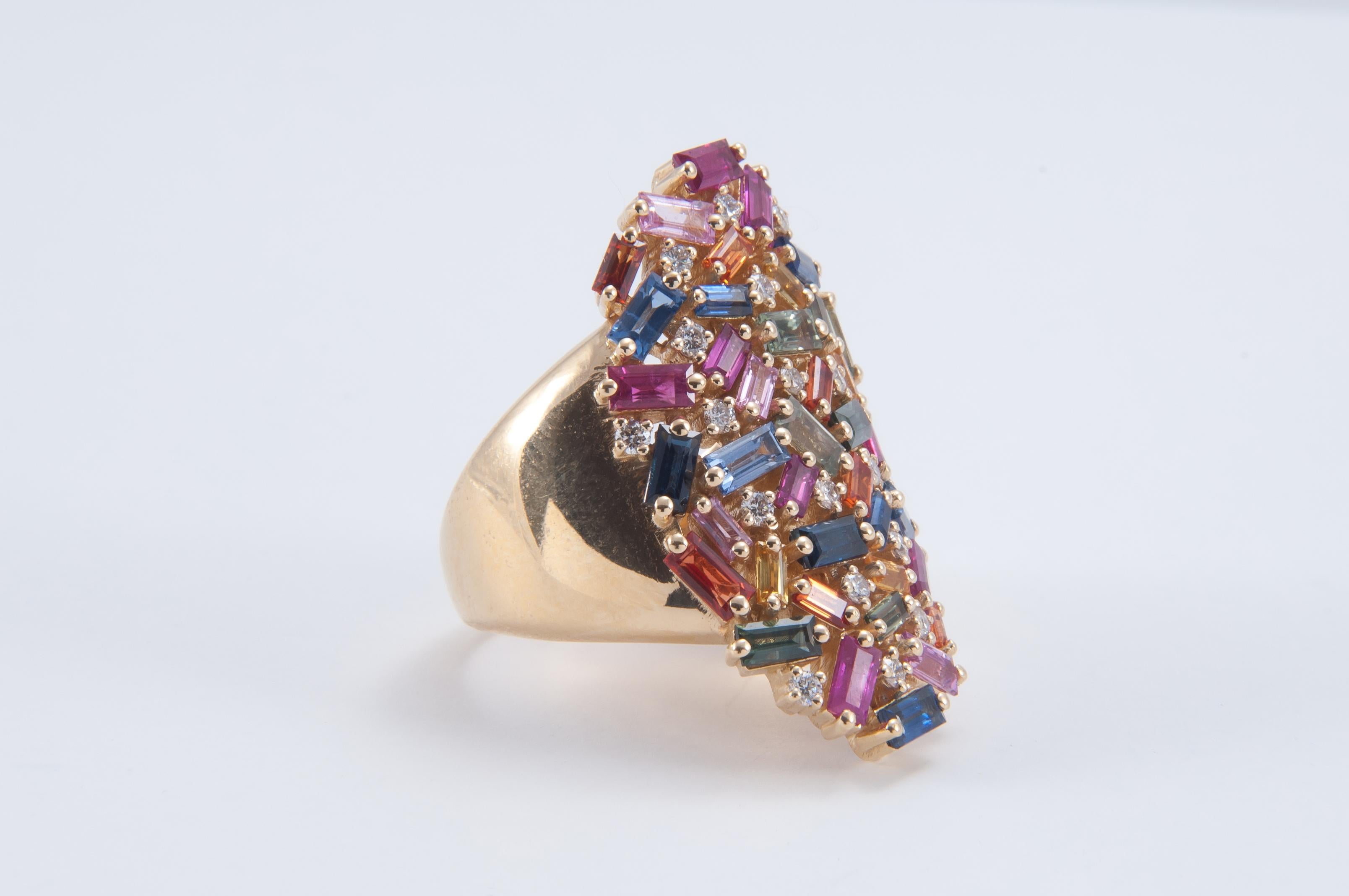 Suzanne Kalan Rainbow Shield Ring For Sale 13