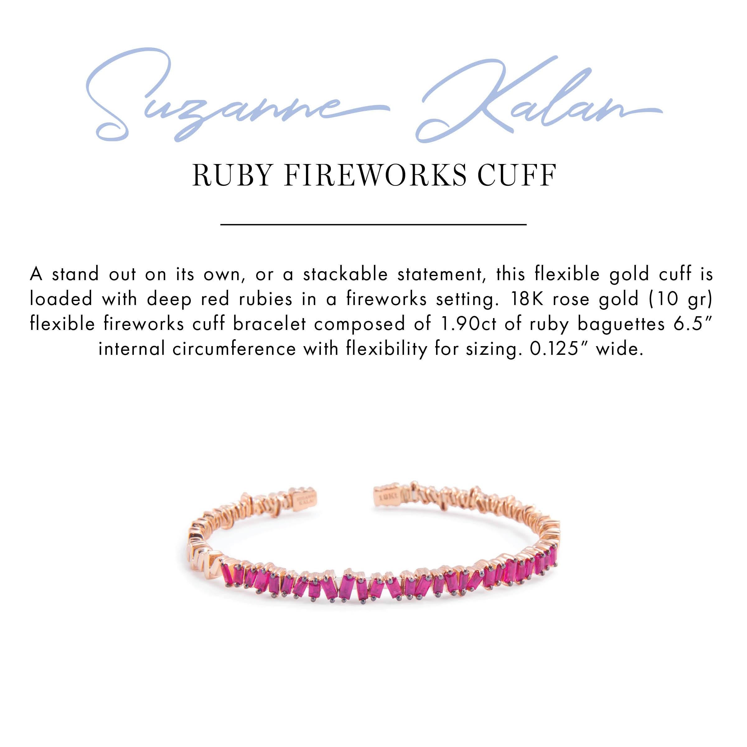Suzanne Kalan Ruby Fireworks Cuff In New Condition In Weston, MA