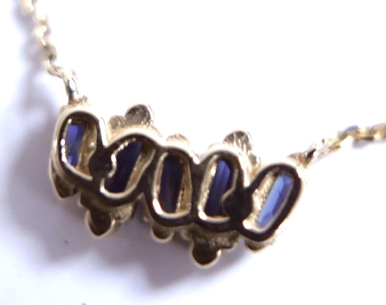Suzanne Kalan Sapphire & Gold Necklace v/Box In Excellent Condition For Sale In London, GB