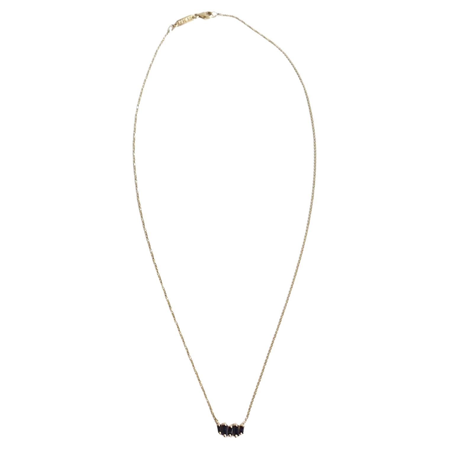 Suzanne Kalan Sapphire & Gold Necklace v/Box For Sale