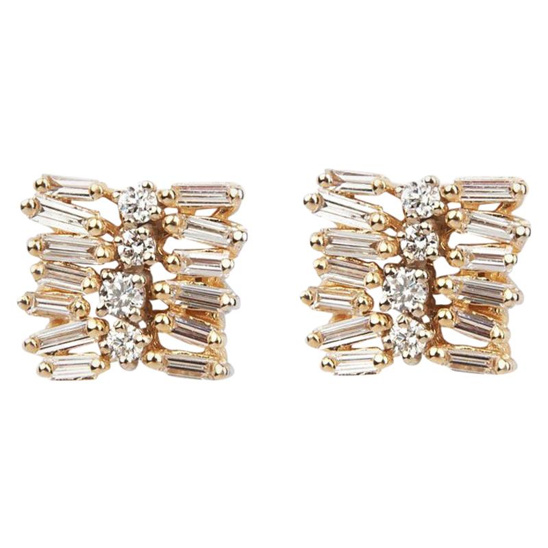 Suzanne Kalan Staggered Diamond Earrings at 1stDibs
