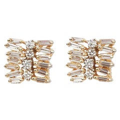 Suzanne Kalan Staggered Diamond Earrings