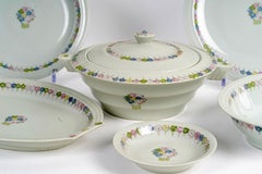 Suzanne Lalique Et Haviland - Service Nicole Porcelaine Céladon - 35 Pieces