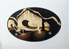 The mermaid who couldn't climb the iceberg . Framed painting