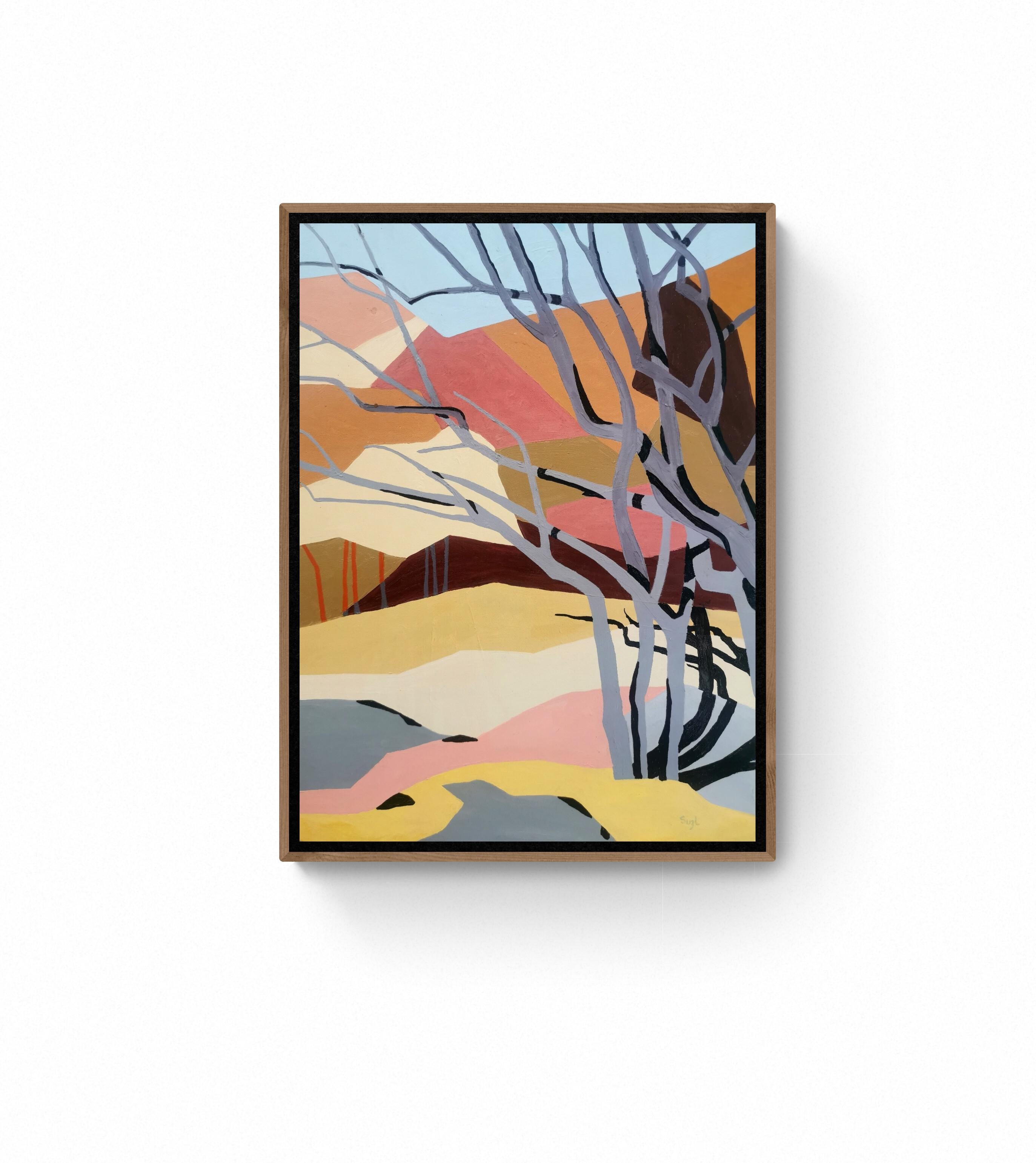Abstracted Landscape Oil Painting on Canvas Board 