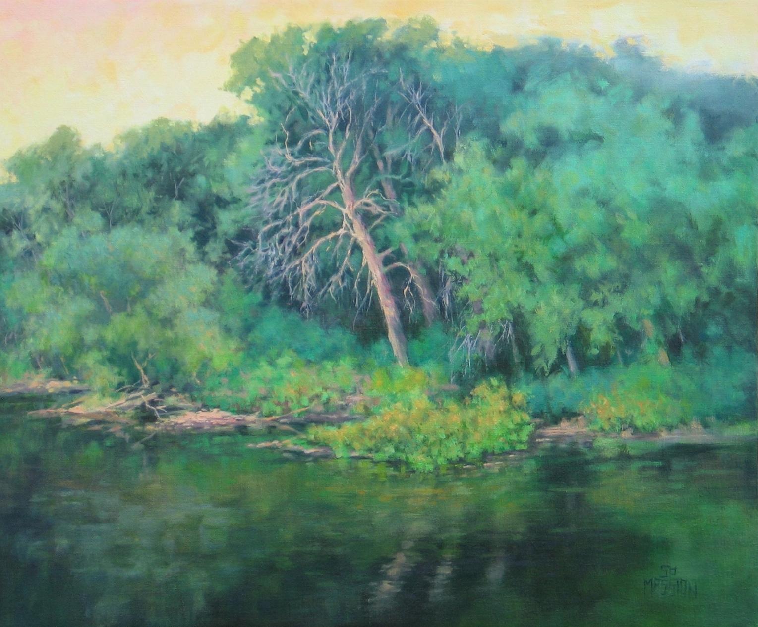 River Sentinel, Oil Painting - Art by Suzanne Massion