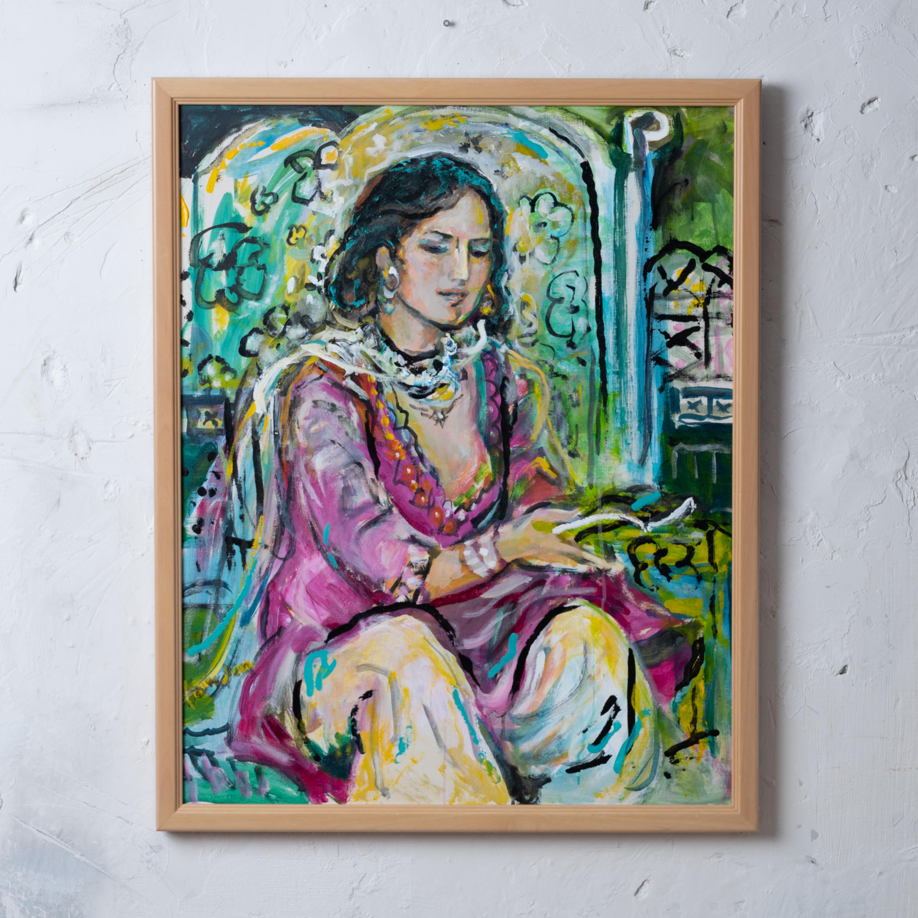 Suzanne McCollough Plowden
(American, 1916-2018)

A portrait of a seated lady, circa 1980s.
signed lower left: Plowden

sight: 27 ¾ by 35 ¼ inches
frame: 30 ½ by 38 inches

Suzanne McCollough Plowden (American, b.1916) is known best for her