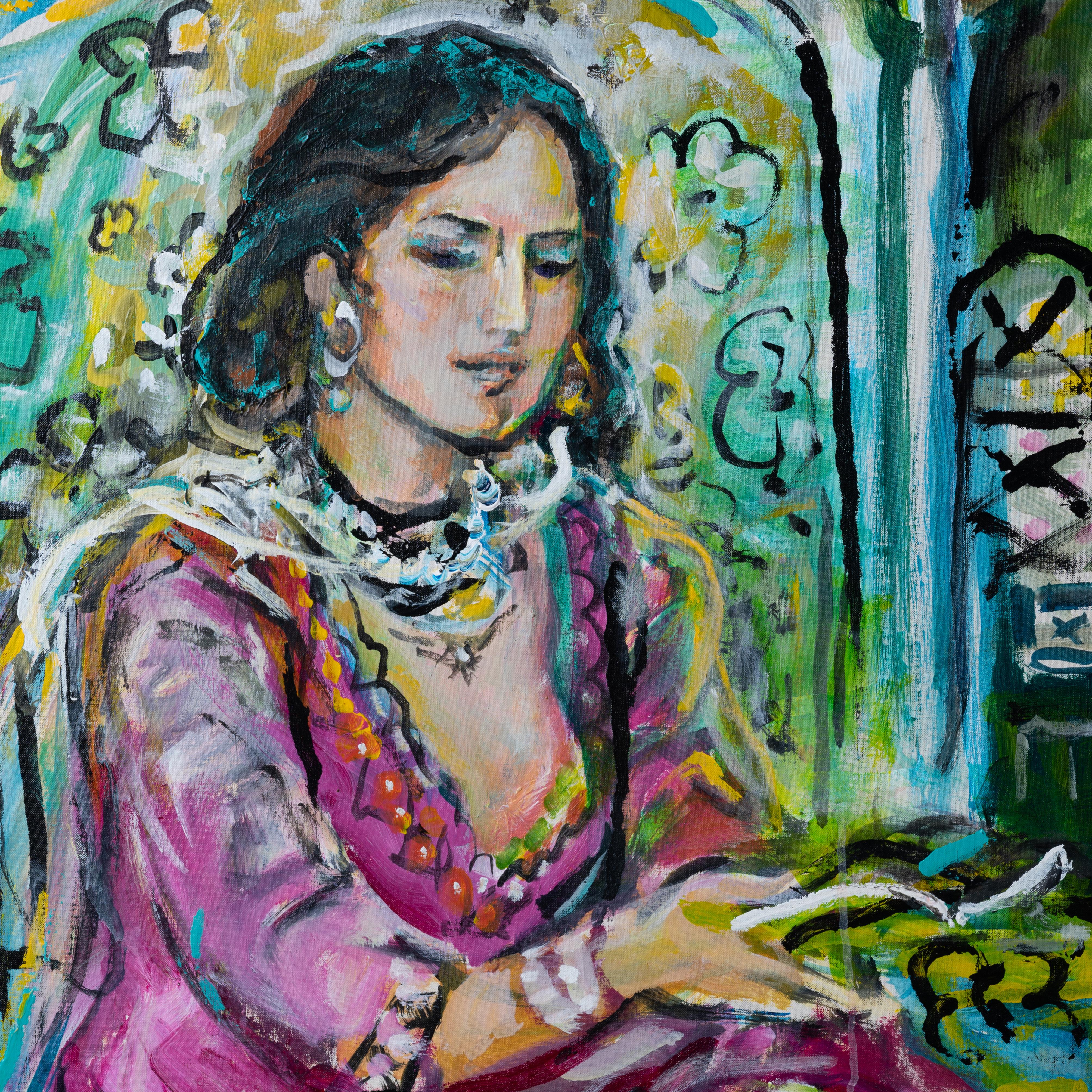 Suzanne McCollough Plowden Portrait Painting In Good Condition For Sale In Savannah, GA