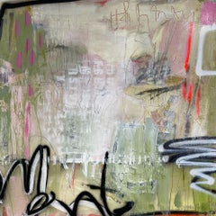 A Moment 36" x 72" Diptych, Bold Graffiti inspired abstract painting on canvas