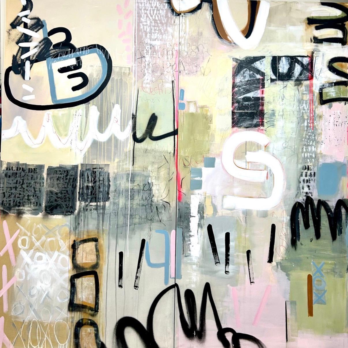 Suzanne Metz Abstract Painting - Dance With Me Diptych