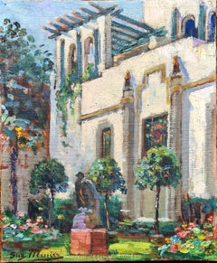 Moorish, Belle Epoque, Villa and Garden at St Tropez French Oil on Canvas.