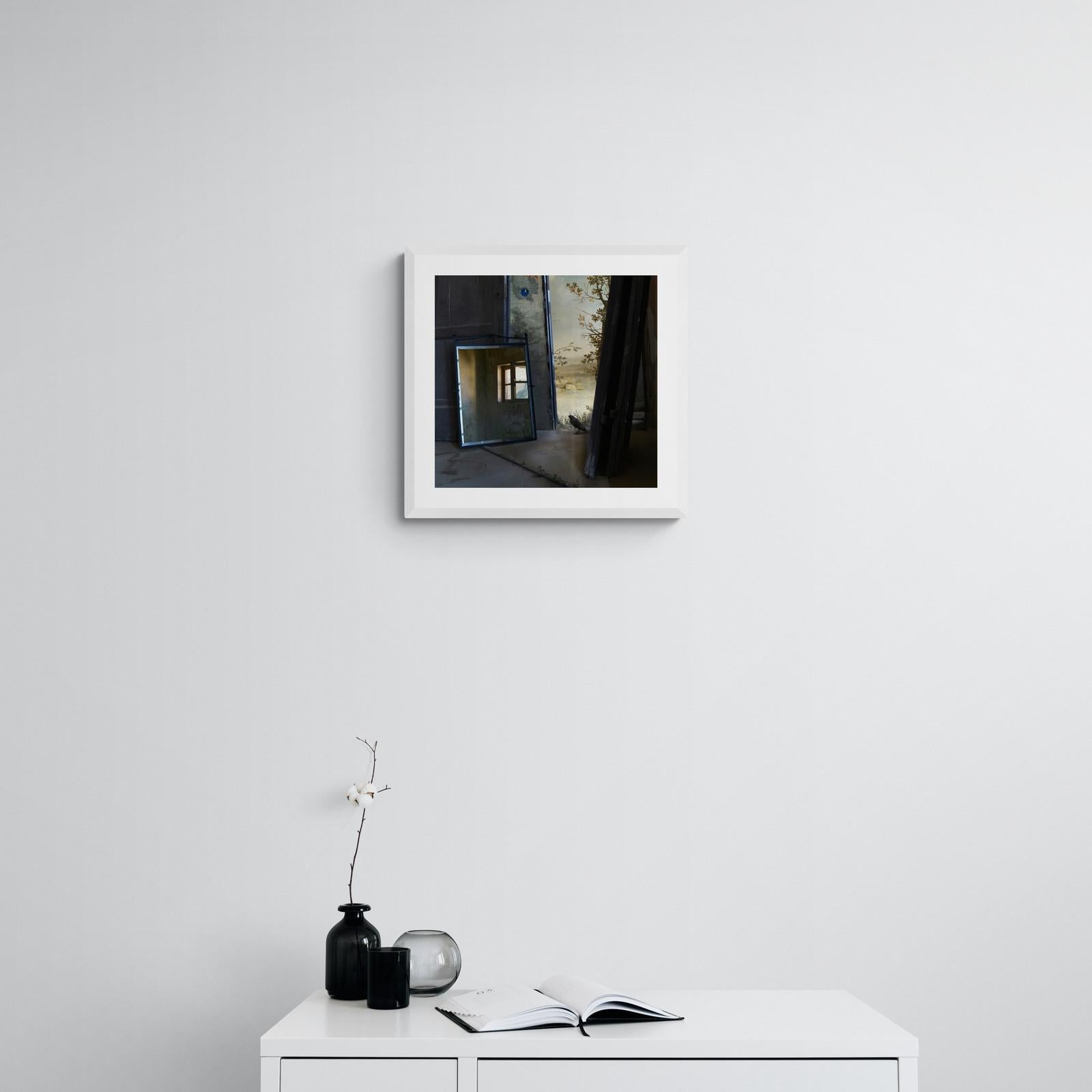 Porte, espace intérieur, Impression pigmentaire d'art, édition de 15 exemplaires, Oiseau, Miroir en vente 2