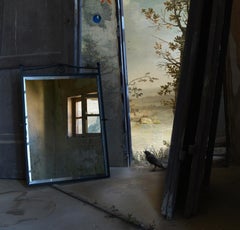 Porta, spazio interno, stampa con pigmenti d'archivio, edizione di 15, uccello, specchio