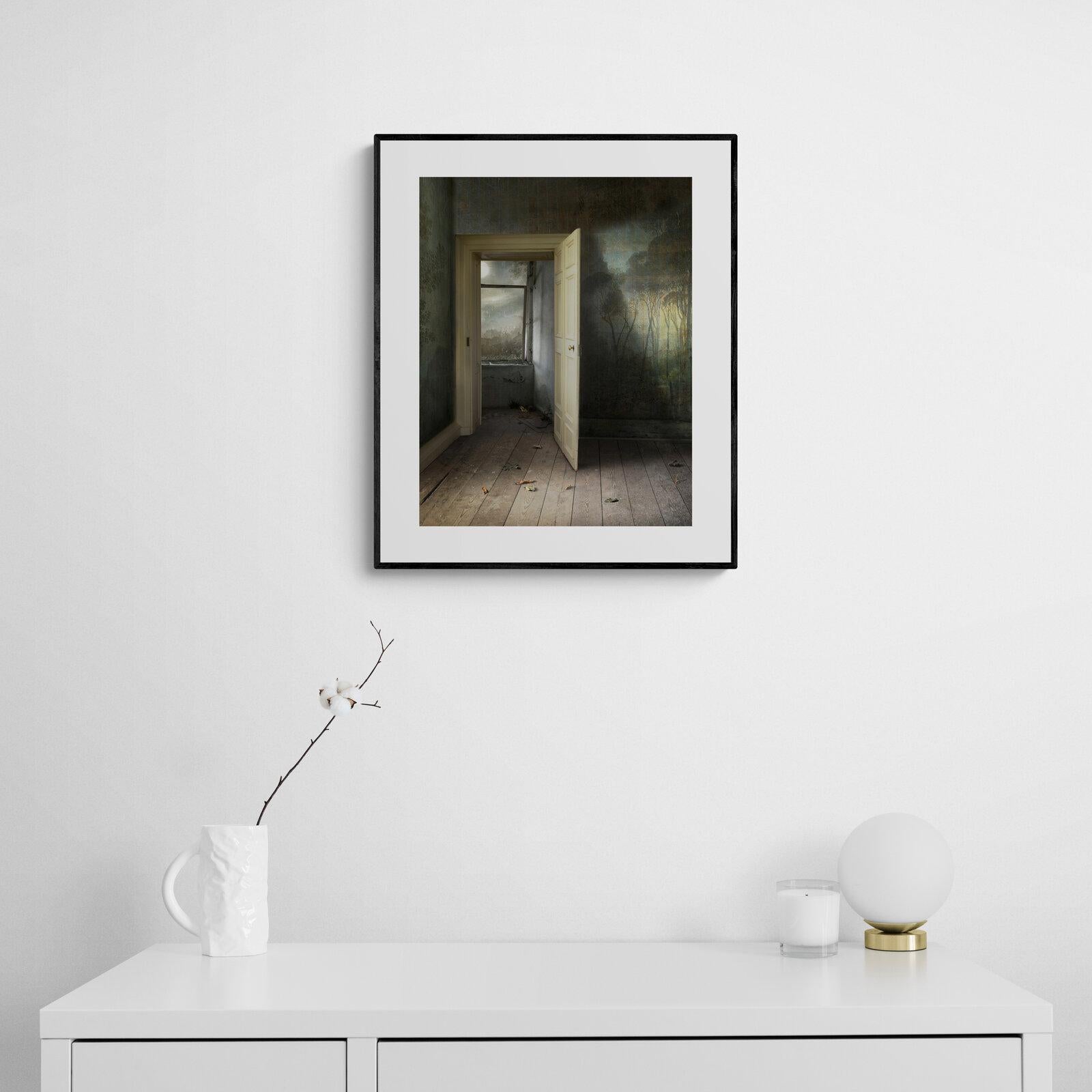 Interior With Open Door - Photomontage, Archival Pigment Print, Interiors - Photograph by Suzanne Moxhay