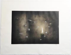 Candle, Etching Gravure, Butterfly, Interior Space