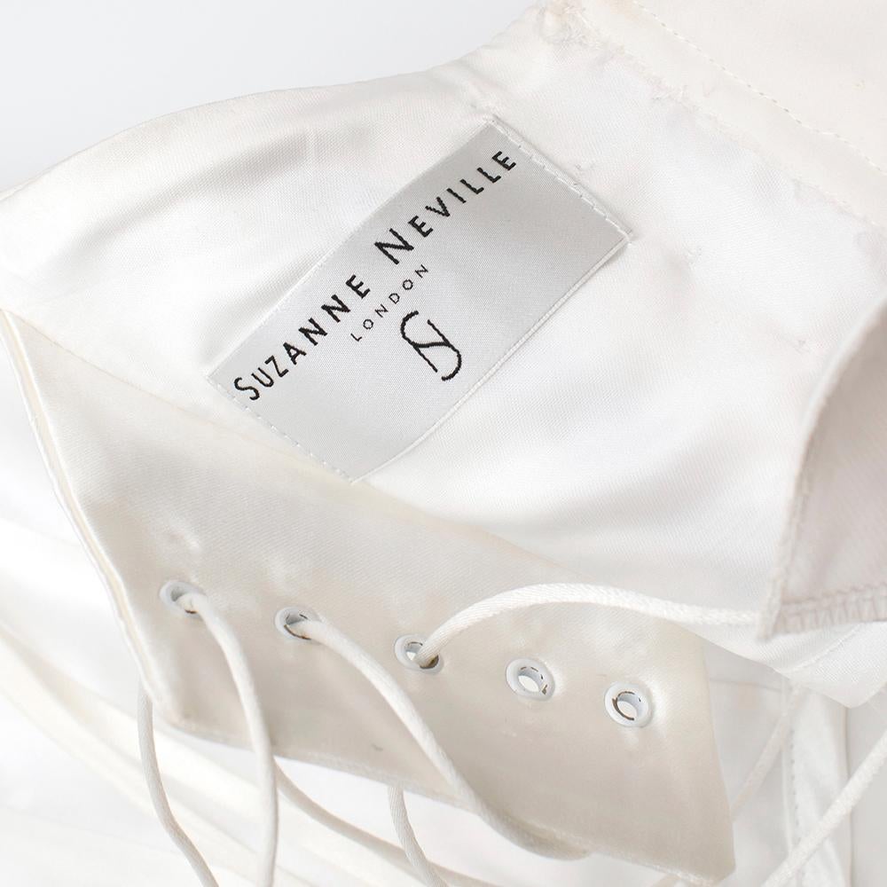Suzanne Neville Cabianca Ivory Silk Organza Wedding Dress Size 6/8 For Sale 1