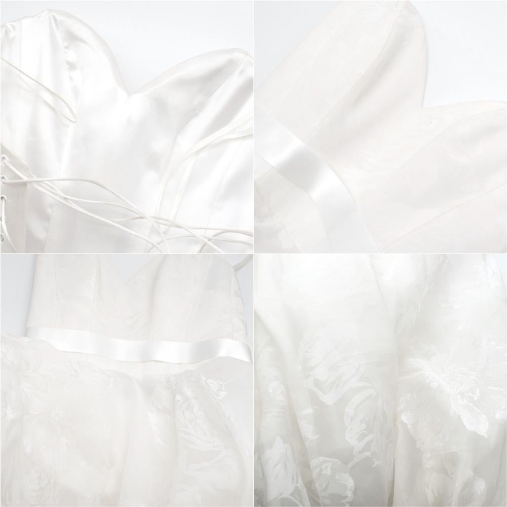 Suzanne Neville Cabianca Ivory Silk Organza Wedding Dress Size 6/8 For Sale 3