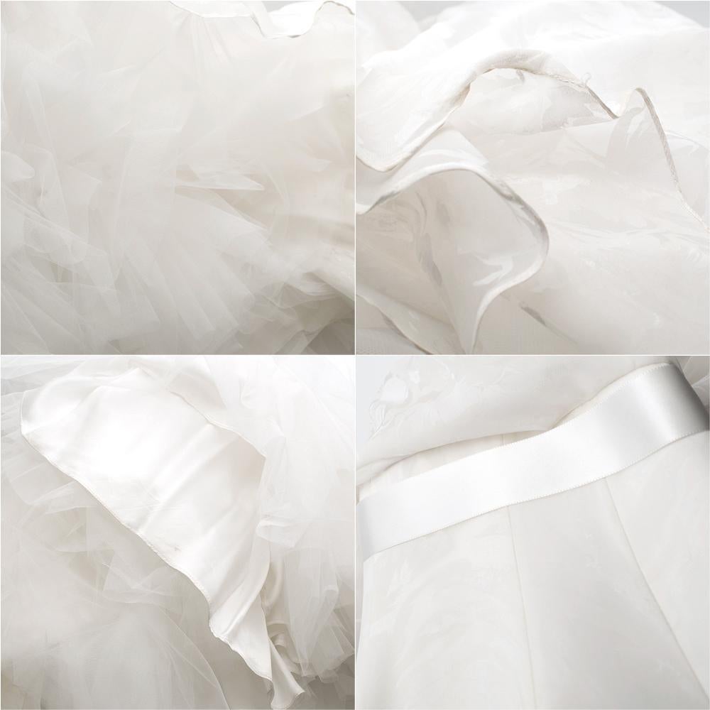 Suzanne Neville Cabianca Ivory Silk Organza Wedding Dress Size 6/8 For Sale 4