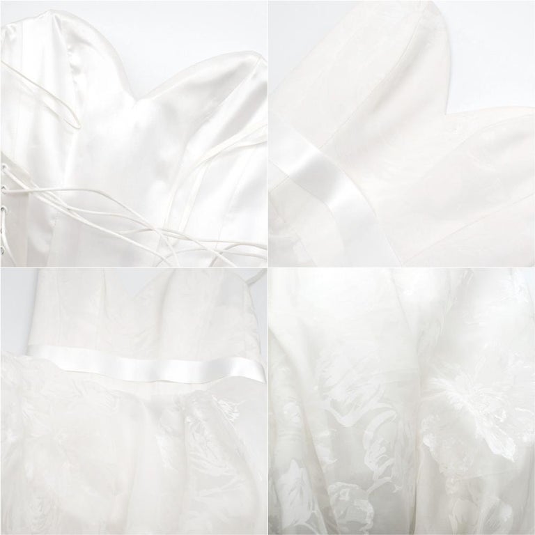 Suzanne Neville Cabianca Ivory Silk Organza Wedding Dress - Size US 2-4 For Sale 3