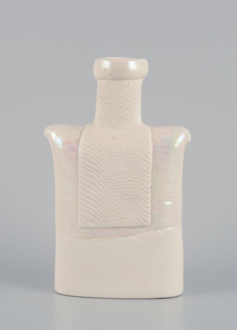 Swedish Suzanne Öhlén for Rörstrand. Ceramic vase with glaze in light tones. For Sale